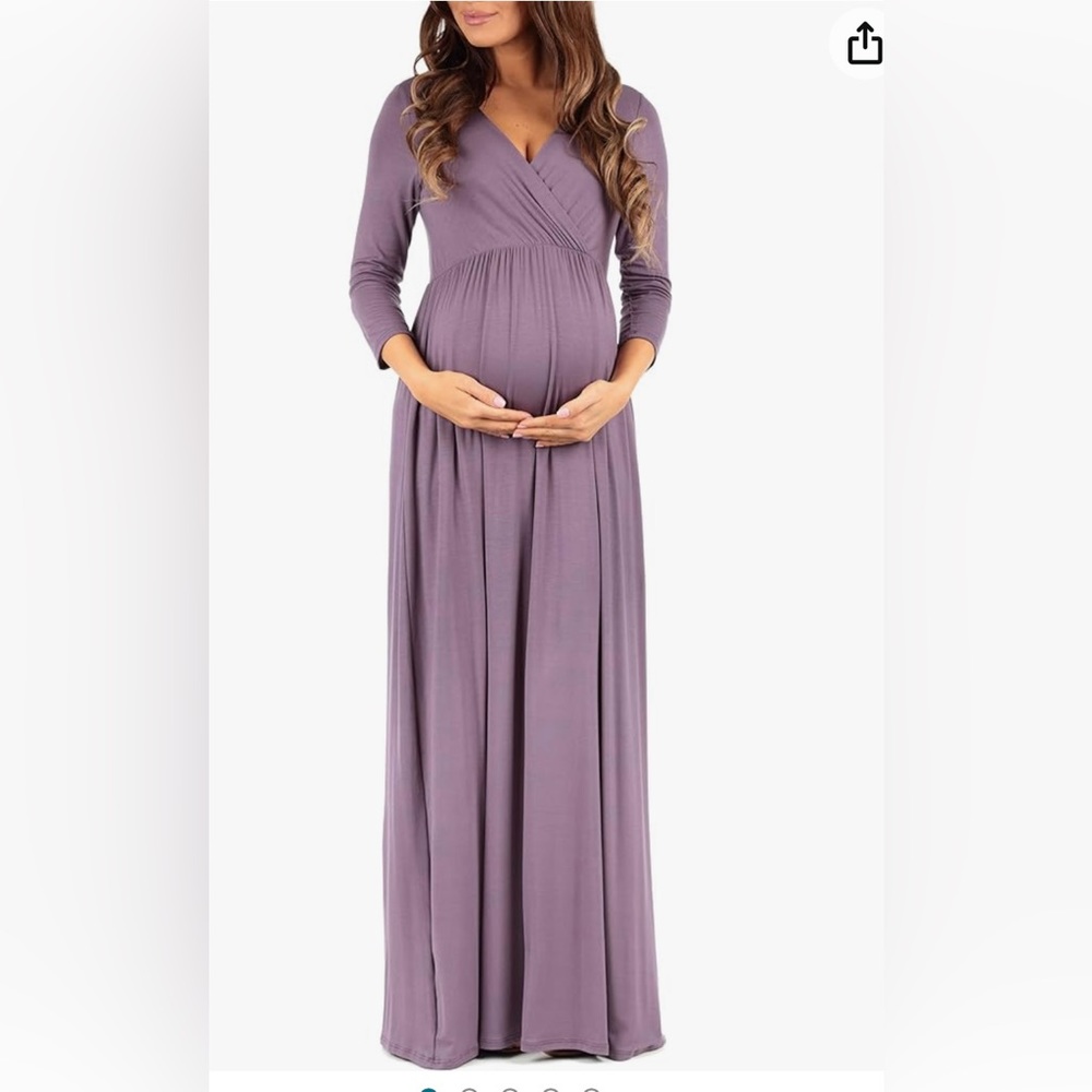 FINAL PRICE DROP! Mother Bee Maternity Purple Maternity Maxi Dress EUC